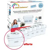 Little Balance Pack de 6 cartouches filtrantes pour carafe 8590 - Compatible toutes carafes filtrantes, Pack 6 mois