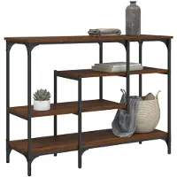 vidaXL Wandtafel met schappen 100x35x75 cm bruin eikenkleur