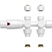 Boss & Wessing Radiatorkraan bws thermostatisch muur- en vloeraansluiting 1/2mx16/2 m30 glanzend wit