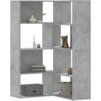 vidaXL Boekenkast 4-laags hoek 85x85x140 cm bewerkt hout betongrijs