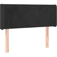 vidaXL Hoofdbord met randen 83x16x78/88 cm fluweel zwart