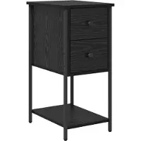 vidaXL Nachtkastje Zwart eiken 32 x 42 x 70 cm Bewerkt hout