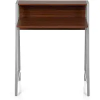 Hjh OFFICE DUMONT | 78x50,5 - Bureau Walnoot / Zilver