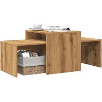 vidaXL Salontafel 100x48x40 cm bewerkt hout artisanaal eikenkleurig