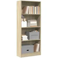 vidaXL Boekenkast 60x24x143 cm bewerkt hout sonoma eikenkleurig