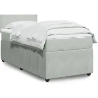 vidaXL Boxspring met matras fluweel lichtgrijs 90x190 cm