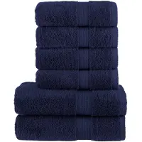 vidaXL 6-delige Handdoekenset SOLUND 600 g/m² marineblauw