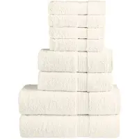 vidaXL 8-delige Handdoekenset SOLUND 600 g/m² crèmekleurig