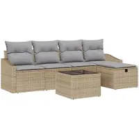 vidaXL Bankstel 5 st poly rattan