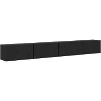vidaXL Tv-meubelset 4 st 60 x 30 x 30 cm Zwart Eiken
