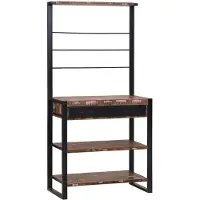 vidaXL Keukenrek Veelkleurig en Zwart 80 x 40 x 160 cm