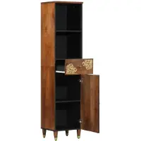 vidaXL - Badkamerkast - Honingbruin - 38 - x - 33 - x - 160 - cm - Massief - Mango - Hout