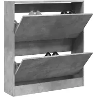 vidaXL Schoenenkast 80x21x87,5 cm bewerkt hout betongrijs