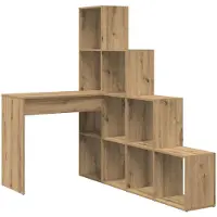 vidaXL Hoekbureau Artisan Eiken Bewerkt hout 101,5 x 149,5 x 149,5 cm