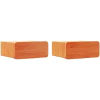 vidaXL Nachtkastje 2 st Wasbruin 39 x 34 x 16,5 cm Massief grenenhout