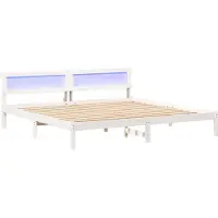vidaXL Bedframe met hoofdeinde Wit 180 x 200 cm Massief grenenhout