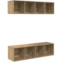 vidaXL Tv-meubelset 3 st Artisan Eiken Bewerkt hout