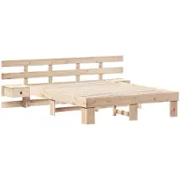 vidaXL Bedframe met hoofdeinde Bruin 160 x 200 cm Massief grenenhout