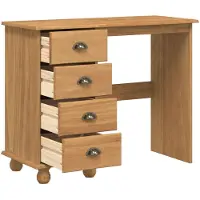 vidaXL Schrijfbureau ASKIM Bruin 95 x 40 x 75 cm Massief grenenhout