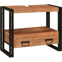 vidaXL Wastafel Kast Bruin 71 x 33 x 58 cm Massief Acacia Hout