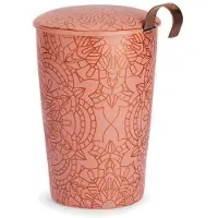 Eigenart Theemok - Inclusief RVS filter - TeaEve Mandala Pink - Dubbelwandig - 350 ml