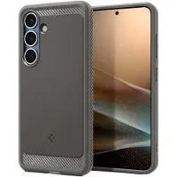 Spigen Rugged Armor MagFit - Hoesje Geschikt voor Samsung Galaxy S25 - Back Cover Compatibel met MagSafe en Qi2 - Air Cushion - Marmer Grijs