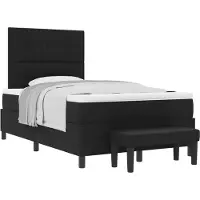 vidaXL Boxspring bed met kussen met hoofdeinde Zwart 120 x 200 cm Stof