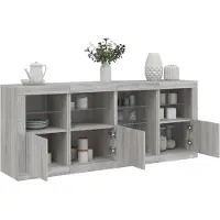 vidaXL Dressoir met LED-verlichting 164x37x67 cm grijs sonoma eiken