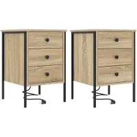 vidaXL Nachtkastje 2 st Sonoma Eik 42 x 41 x 61 cm Bewerkt hout