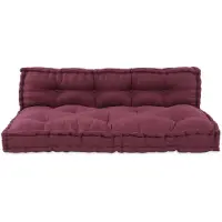 vidaXL Pallet Sofa Kussen 2 st Stof Bordeaux 120 x 80 x 38 cm