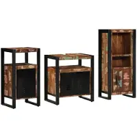 vidaXL Badkamermeubel Set met lade 3 pcs Massief Gerecycleerd Hout