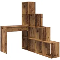 vidaXL Hoekbureau Oud Hout 101,5 x 149,5 x 149,5 cm Bewerkt hout
