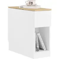 SoBuy FBT162-WN Nachtkastje 20x60x65 cm Wit met 3 vakken voor boxspringbed en kleine ruimtes