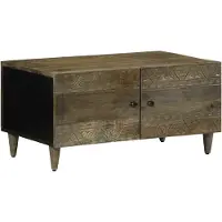 vidaXL Salontafel 80x50x40 cm massief mangohout lichtgrijs