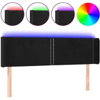 vidaXL Hoofdbord LED 147x16x78/88 cm fluweel zwart