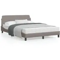 vidaXL Bedframe "Dover", taupe, 140x200 cm, gestoffeerd