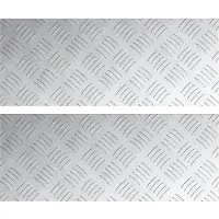 vidaXL Trapmatten 2 st 50 x 20 cm Zilver Aluminium Rechthoekig