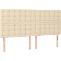 vidaXL Hoofdbord crème 180x5x118/128 cm stof