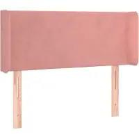 vidaXL Hoofdbord met randen 83x16x78/88 cm fluweel roze