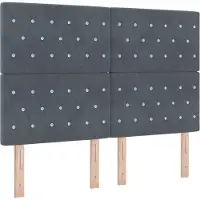 vidaXL LED Hoofdbord met hoofdeinde Donkergrijs 144 cm Fluweel