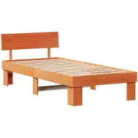 vidaXL Bedframe met hoofdeinde Wasbruin 80 x 200 cm Massief grenenhout