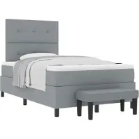 vidaXL Boxspring bed met hoofdeinde Lichtgrijs 120 x 200 cm Stof
