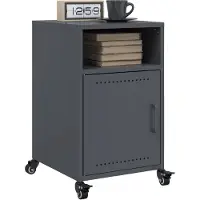 vidaXL Nachtkastjes 2 st 36x39x59 cm staal antracietkleurig