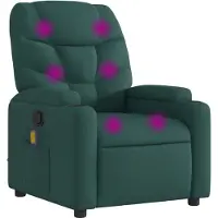 vidaXL Massagestoel met donkergroene stof