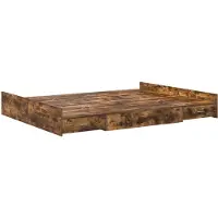 vidaXL Opbergbedframe met lade Rook Eiken 140 x 190 cm Bewerkt hout