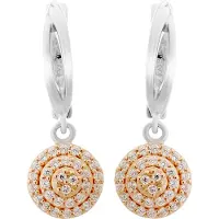 Orphelia 'Leanna' Dames 925 Sterling Zilveren Oorringen - Zilver/Roze ZO-7120