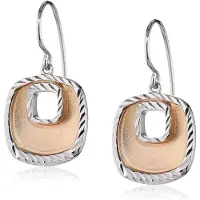 Orphelia Dames 925 Sterling Zilveren Dangle Oorringen - Zilver/Roze ZO-5188