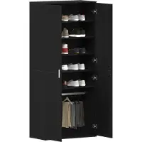 vidaXL Schoenenkast 80 x 39 x 178 cm Bewerkt hout Zwart Eiken