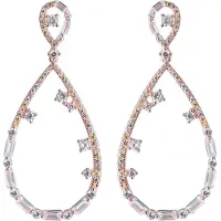 Orphelia 'Islia' Dames 925 Sterling Zilveren Dangle Oorbellen - Roze ZO-7423/RG