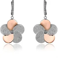 Orphelia 'Fioni' Dames 925 Sterling Zilveren Oorbellen - Zilver/Roze ZO-7452